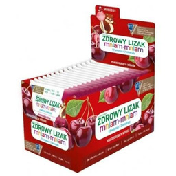 Zdrowy Lizak MNIAM-MNIAM mussssująca wiśnia kształt kulki, 40