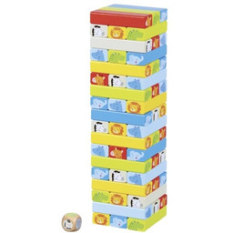 WIEŻA DO UKŁADANIA TYPU JENGA Z MOTYWAMI ZWIERZĄT