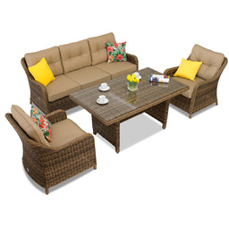 Zestaw z technorattanu Toledo Apetito 5 brąz Garden