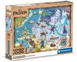 Puzzle 1000 Compact Disney Maps Frozen - Clementoni