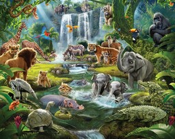 fototapeta dla dzieci 3D Dżungla jungle 235x305cm tapeta