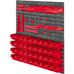 Tablica warsztatowa Lokke 78x78cm 59 elementów czerwona