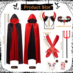 KOSTIUM DIABLICY WAMPIRZYCY DLA KOBIET CZERWONA AKCESORIA HALLOWEEN
