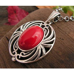 RAGAZZIA - srebrny wisiorek z koralem