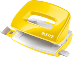 Dziurkacz Leitz WOW mały metalowy 10 kartek ŻÓŁTY