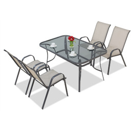 Zestaw jadalniany Modena jasnoszara dla 4 osób Garden