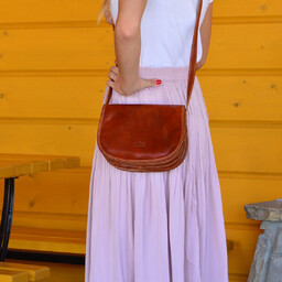 Listonoszka skórzana półksiężyc klasyczna torebka