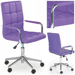 Fotel Obrotowy do Biurka Skórzany Gonzo Fioletowy