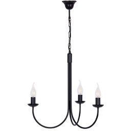 Lumes Czarny potrójny żyrandol świecznikowy A748 S2-D63