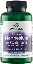 Swanson Albion Magnesium & Calcium, chelat magnezu