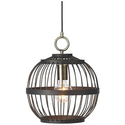 Lampa Wiszące Halo Design, czarny, jadalnia, drewno