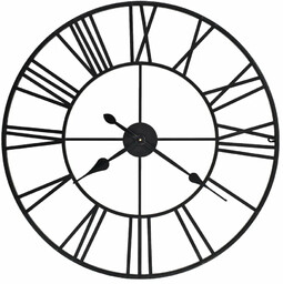 Elior Loftowy czarny zegar ścienny 80 cm -
