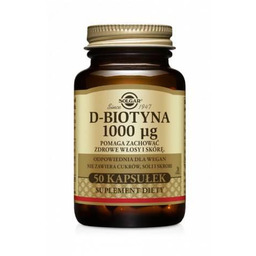 SOLGAR D-biotyna 1000 mcg, 50 kapsułek