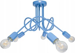 Niebieska Lampa Sufitowa Dla Dzieci Loft Żyrandol Plafon