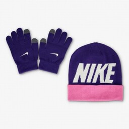 Nike Czapka Rękawiczki Zima fiolet roz. 8/20