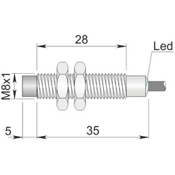 Czujnik indukcyjny 8 mm SI8-DCE3 NPN NC S