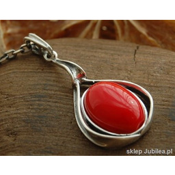 AMOROSA - srebrny wisiorek z koralem