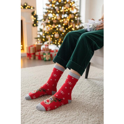 Skarpetki dziecięce świąteczne Renifer i Płatki Śniegu Milena