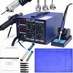Stacja lutownicza 2w1 Hotair Wep 852D+ 700W kompresor