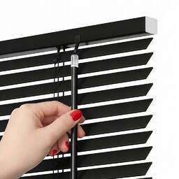 Żaluzja roleta Drewniana 25 mm Czarna 40x140 cm