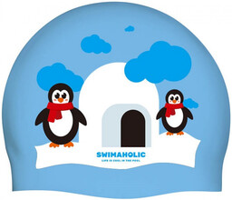 Swimaholic christmas penguin cap jasnoniebieski