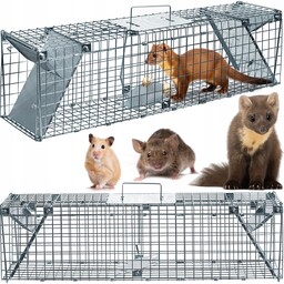 Duża Stalowa Pułapka Na Kuny Gryzonie Klatka Żywołapka