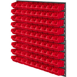 Tablica warsztatowa Lokke 78x78cm 81 elementów czerwona