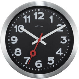 Nextime Zegar ścienny/stojący z cyframi (czarny, 19 cm)