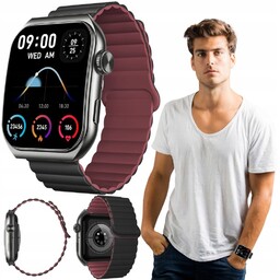 Smartwatch męski zegarek na rękę bransoleta magnetyczna karbowana