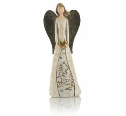 Anioł figura prezent gwiazda serce decorato