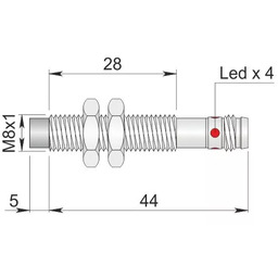 Czujnik indukcyjny 8 mm SI8-DCE3 PNP NC H1