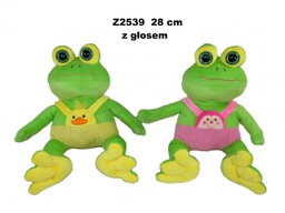 Pluszak Zaba Z Glosem 28cm Siedzaca W Spodenkach