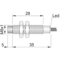 Czujnik indukcyjny 8 mm SI8-DCE3 PNP NC S
