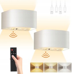 Lampa Ścienna Led 2SZT Bezprzewodowa Z Wykrywaniem Ciała