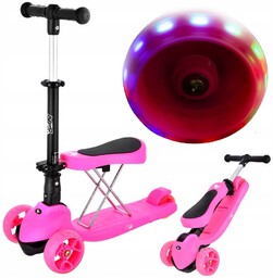 Hulajnoga Trójkołowa Balansowa Dla Dziewczynki Led