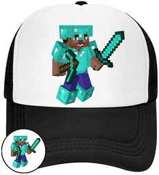 CZAPKA Z DASZKIEM MINECRAFT DLA DZIECI NA LATO
