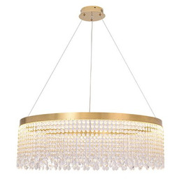 Luvia - żyrandol LED złoty 60 cm kryształowy