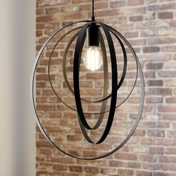Lampa wisząca Ringo Luminex, możliwość ściemniania, czarny, salon