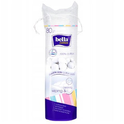 BELLA COTTON Płatki kosmetyczne, okrągłe, 80szt.