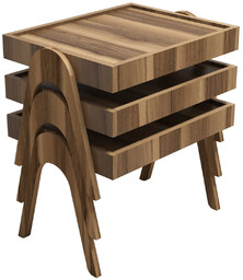 Stolik do odkładania Roma Walnut, 3 szt., naturalny