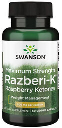 SWANSON Maximum-Strength Razberi-K 500mg 60vegcaps