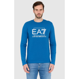 EA7 Niebieski męski bawełniany longsleeve, Rozmiar XXL