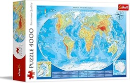 Trefl Wielka Mapa Fizyczna Świata Puzzle 4000 Elementów