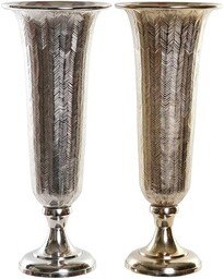 Wazon DKD Home Decor Srebrne Aluminium (2 szt.)
