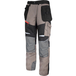 Spodnie khaki-czarny ze wstawkami ze stretchu "XL" CE