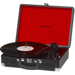 DENVER Gramofon VPL-120 Czarny, Manualny, Napęd paskowy,USB, Wbudowane