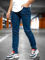 Granatowe spodnie jeansowe męskie slim fit Denley 5066