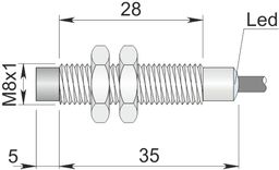 Czujnik indukcyjny 8 mm SI8-DCE3 PNP NO S
