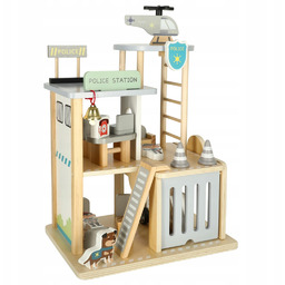 Parking drewniany garaż komisariat policji tor radiowóz helikopter