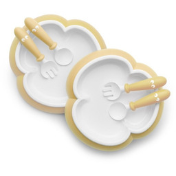 BabyBjorn, Talerzyki i Sztućce, Powder Yellow, Zestaw